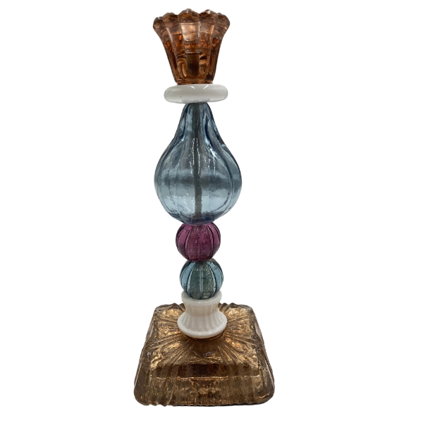 Candelabro en vidrio reciclado Pastel