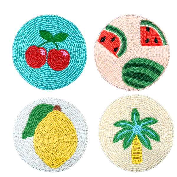 Coaster Round Summer Set of 4