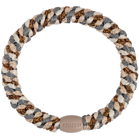 Kknekki Mix copper grey glitter goma de pelo