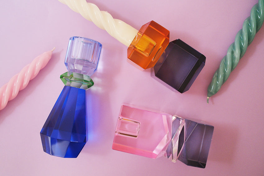 Crystal Candle Stick - Pink
