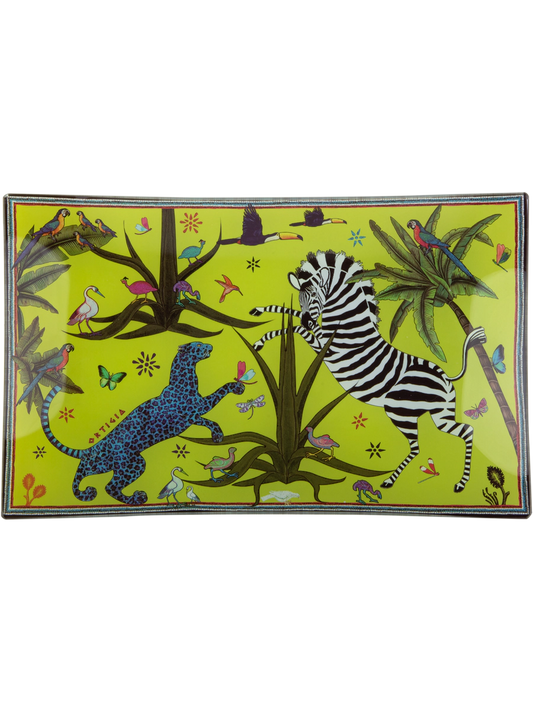 Ortigia Glass Plate Rectangle Jungle