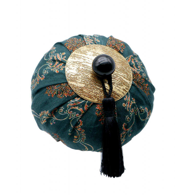 scented purse with vintage style in dark green