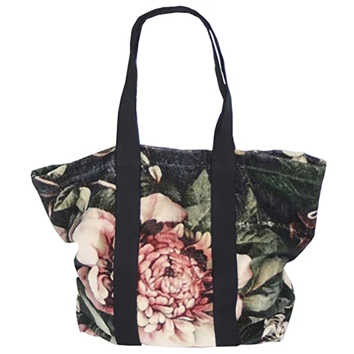 maxi bolsa de terciopelo con estampado floral