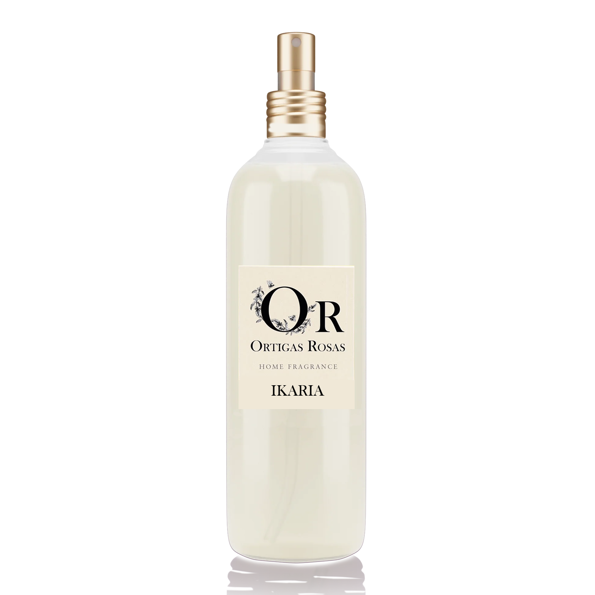 Room Spray higo 250ml y hojas de tomate en envase de plastico transparente con tapon dorado